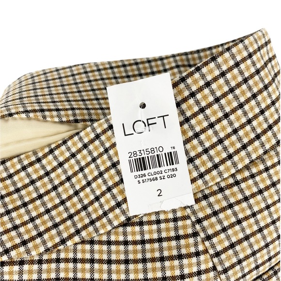 NWT LOFT Plaid Cropped Culotte Capris Wide Leg Size 2 - Picture 8 of 10